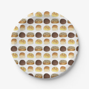 Dinner Bread Rolls Buns Bakery Baker Chef Foodie Paper Plate