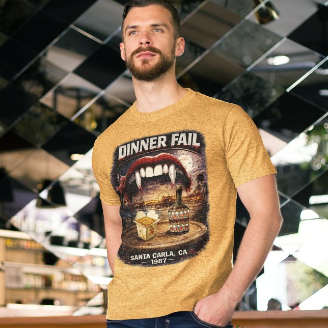 Dinner Fail Men's Bella+Canvas Dark Tri-Blend Shirt (Takeout sounded like a good idea… until it wasn’t.)