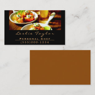 Dinner Food Plate Design Chef Catering Business Card