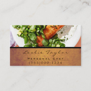 Dinner Food Plate Design Chef Catering Business Card