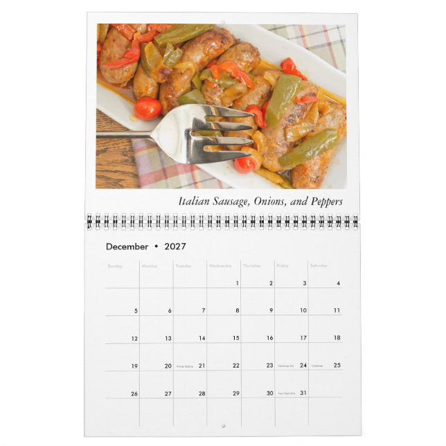Dinner Foods Calendar (Dec 2027)