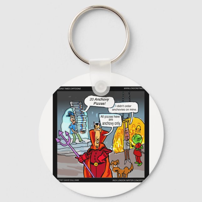 Dinner In Hell Funny Gifts Tees Cards Etc Key Ring (Front)