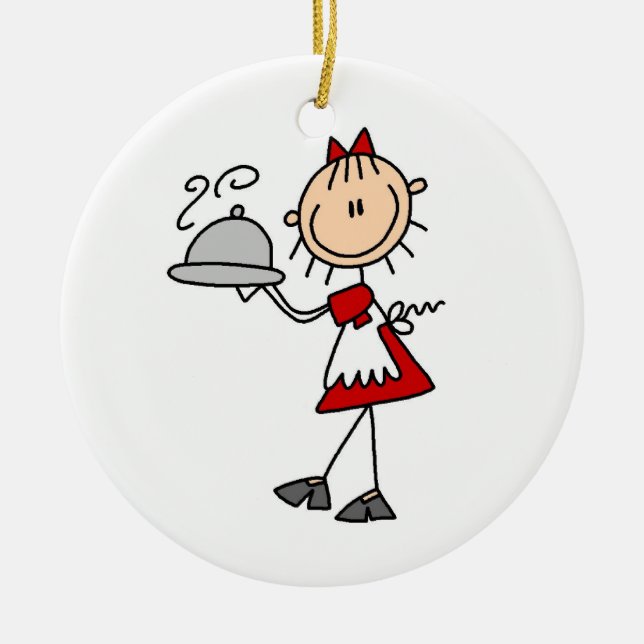 Dinner is Served Ceramic Tree Decoration (Front)