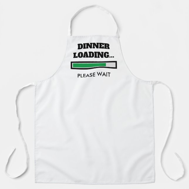 Dinner Loading progress bar funny BBQ cooking chef Apron (Front)