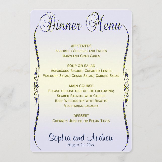 Dinner Menu (Front)