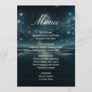 Dinner Menu Blue Moon Starry Night