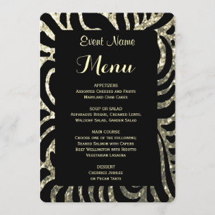 Dinner Menu   Gold and Black