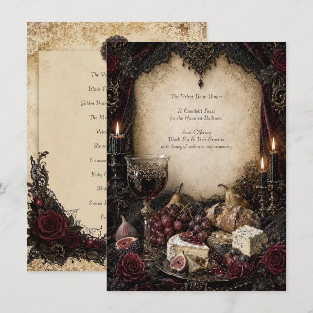 Dinner Menu Gothic Card (Front/Back)