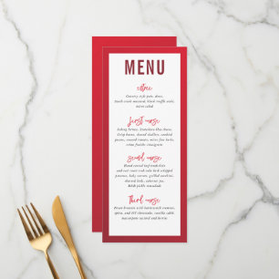 DINNER MENU modern star red burgundy gradient