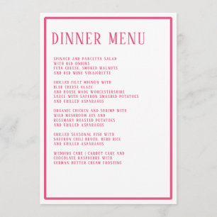 Dinner Menu Simple Modern Bold Hexagon Geometric