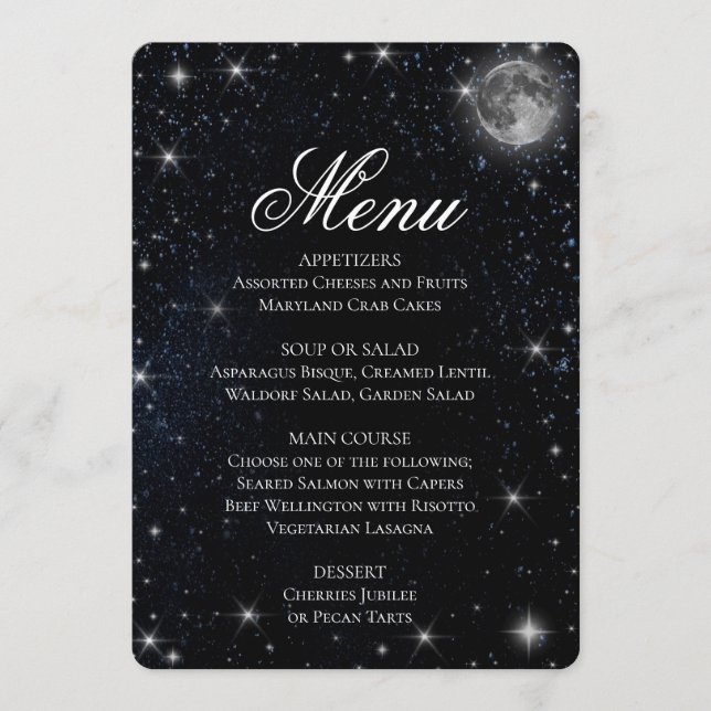 Dinner Menu | Starry Night (Front)