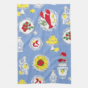Dinner on the Amalfi Coast Tea Towel