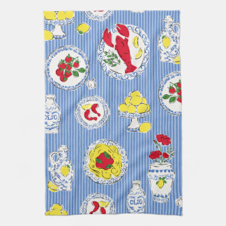Dinner on the Amalfi Coast Tea Towel