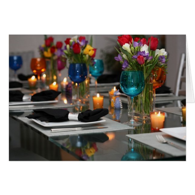 Dinner Party Blank Card - Customised. (Front Horizontal)