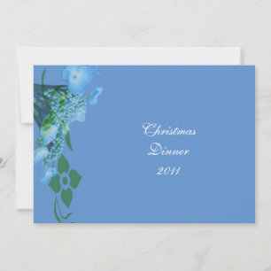 dinner party blue hydrangea flowers invitation