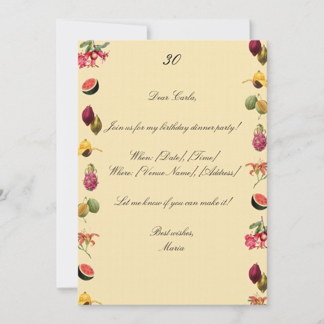 Dinner Party Invitation (Front)