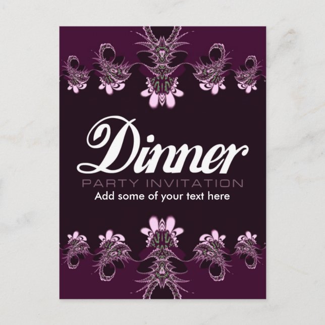 Dinner Party Invitation template Postcard (Front)