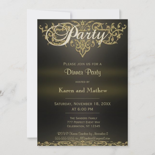 Dinner Party | Modern Elegance Invitation (Front)