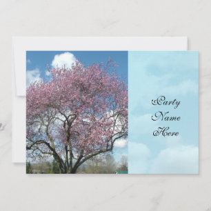 dinner party spring cherry blossoming tree invitation