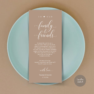 Dinner Place Setting Thank You, Brown Taupe Card