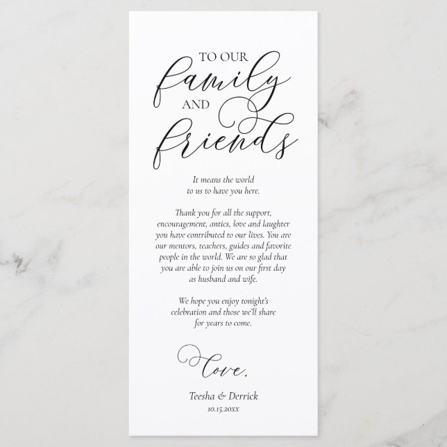 Dinner Place Setting Thank You Calligraphy Card (Front)