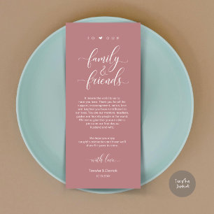Dinner Place Setting Thank You, Dusty Rose Card