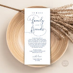 Dinner Place Setting Thank You Modern Elegant Card<br><div class="desc">Introducing the perfect finishing touch to your wedding reception - our elegant romantic script in navy blue Wedding Thank You Dinner Place Setting Cards, with card title "to our family and friends" ! Designed to express your heartfelt appreciation for each guest's presence on your special day, these cards are the...</div>