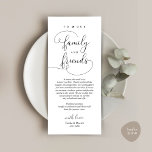Dinner Place Setting Thank You Modern Elegant Card<br><div class="desc">Introducing the perfect finishing touch to your wedding reception - our elegant romantic script in black and white Wedding Thank You Dinner Place Setting Cards, with card title "to our family and friends" ! Designed to express your heartfelt appreciation for each guest's presence on your special day, these cards are...</div>