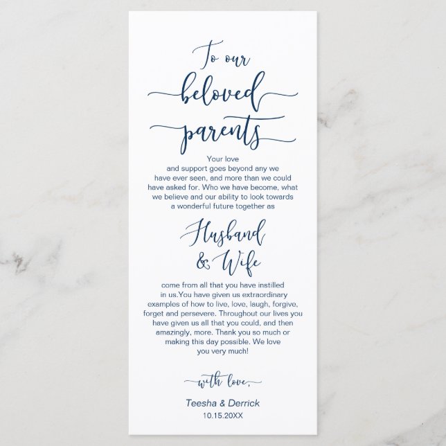 Dinner Place Setting,, Thank You Navy Blue, Card (Front)