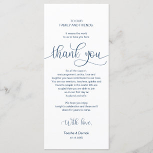 Dinner Place Setting Thank You, Navy Blue Cards