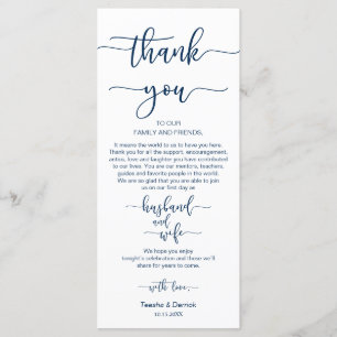 Dinner Place Setting Thank You, Navy Blue, Cards