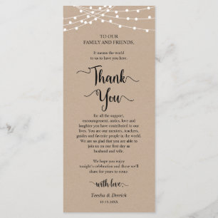 Dinner Place Setting Thank You, Rustic Kraft Cards
