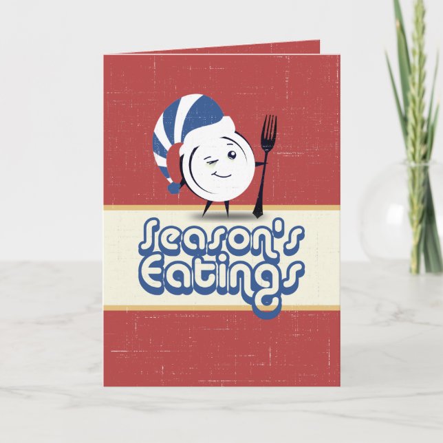 Dinner plate Christmas chef restaurant catering Holiday Card (Front)