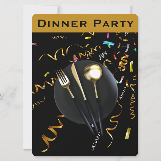 Dinner Plate. Formal Dinner Party Invitation  (Front)