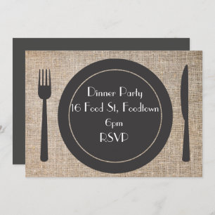 Dinner Plate stylish dinner party Invitation