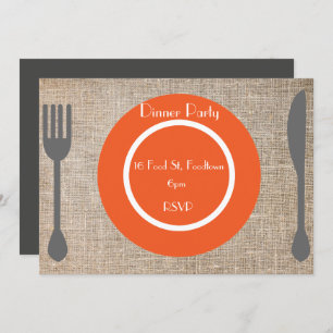 Dinner Plate stylish dinner party Invitation