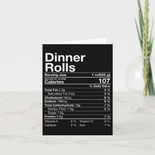 Dinner Rolls Nutrition Facts Thanksgiving Gifts Tu Card