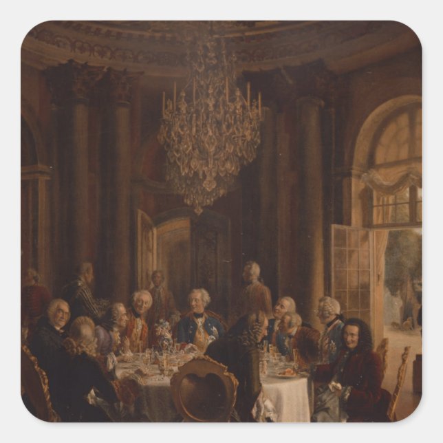 Dinner Table at Sanssouci, 1850 Square Sticker (Front)