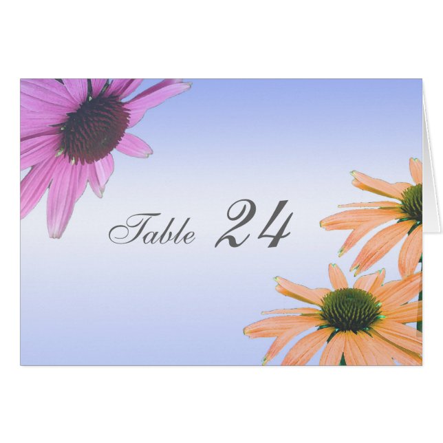 dinner table card,daisy flowers. (Front Horizontal)
