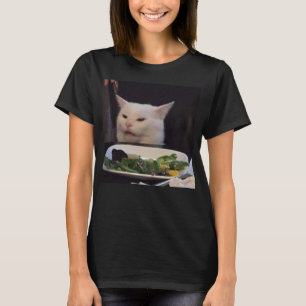 Dinner Table Cat Meme Funny Internet Viral Joke Pu T-Shirt