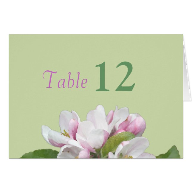 Dinner table number card (Front Horizontal)