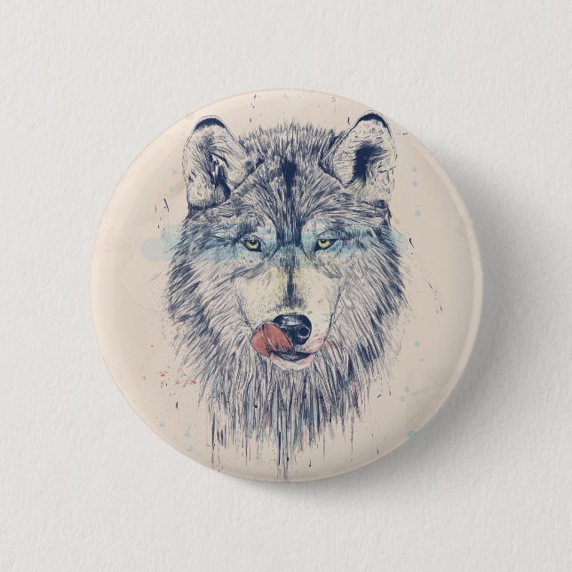 Dinner time 6 cm round badge (Front)