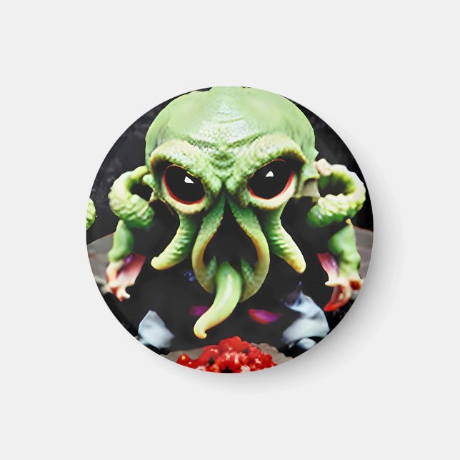 Dinner with Cthulhu Magnet (Front)
