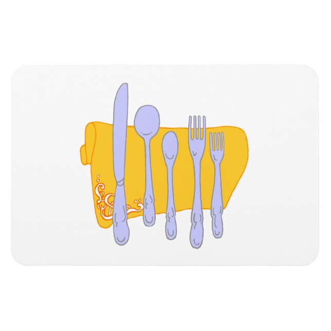 Dinnerware Cooking Design Template Magnet (Horizontal)