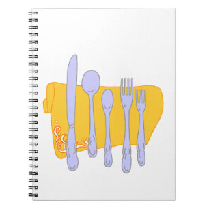 Dinnerware Cooking Design Template Spiral Notebook