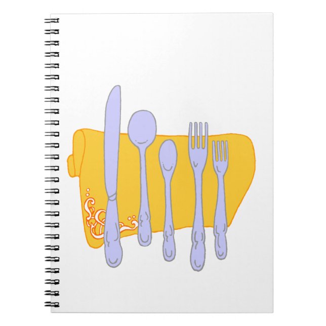 Dinnerware Cooking Design Template Spiral Notebook (Front)