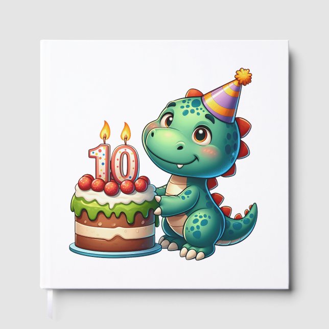 Dino 10th Birthday Guest Book (Front)