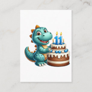 Dino 11th Birthday Calling Card