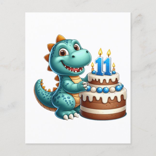 Dino 11th Birthday Flyer (Front)