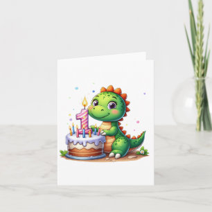 Dino 1st Birthday Card